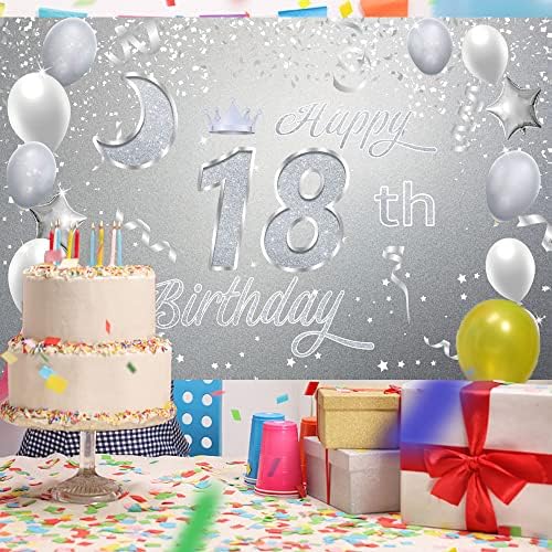 Tatlı Mutlu 18th Doğum Günü Zemin Afiş Afiş 18 Doğum Günü Partisi Süslemeleri 18th Doğum Günü Partisi Malzemeleri