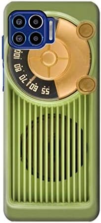 Motorola One 5G için R2656 Vintage Bakalit Radyo Yeşil Kılıf Kapağı
