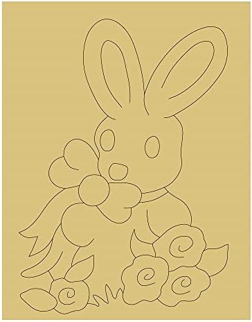 Tavşan Tasarım Hatları Kesme Bitmemiş Ahşap Tatil Paskalya Kapı Askı MDF Şekli Tuval Tarzı 42 Sanat 1 (24)