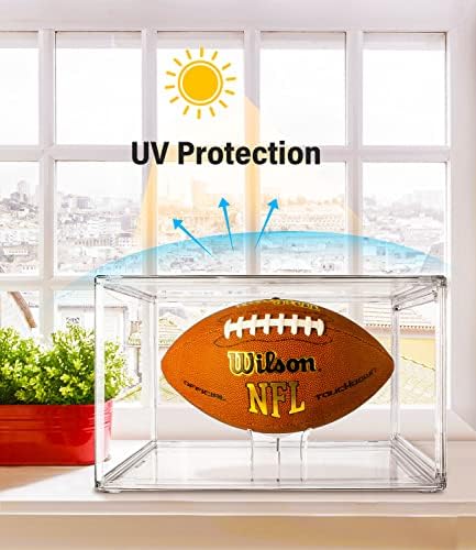 Futbol Kılıf Vitrini Manyetik Kapılı Akrilik Futbol Vitrini, UV Koruması ve İmzalı Futbolunuzu Koruyun