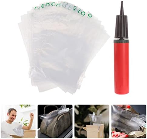 Toffıcu 50 Adet Şeffaf Plastik Şişme Hava Ambalaj Poşetleri Hava Yastıkları El Pompalı Tampon Poşetler Kırılgan Gönderiler