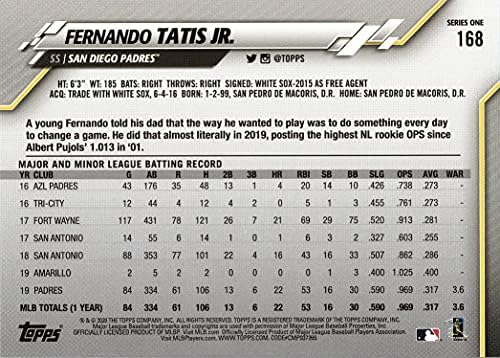 2020 Topps 168 Fernando Tatis Jr. Beyzbol Kartı-Topps All-Star Çaylak