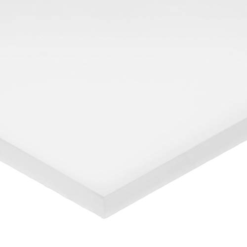 Delrin Asetal Homopolimer Plastik Çubuk, Beyaz, 1/2 inç Kalınlığında x 3 inç Genişliğinde x 24 inç Uzunluğunda