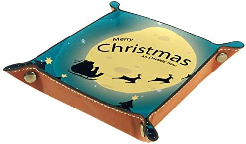 Güzel Noel Arka Plan Organizatör Tepsi saklama kutusu Başucu Caddy Masaüstü Tepsi Değişim Anahtar Cüzdan bozuk para