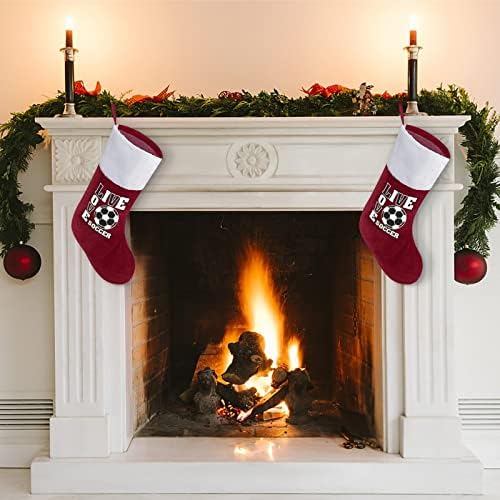 Canlı Aşk Futbol Kırmızı Noel Tatil Çorap Ev Dekorasyonu için Noel Ağacı Şömine Asılı Çorap