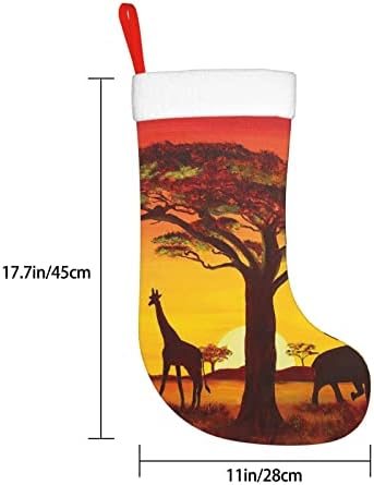 YİLEQUAN 18 İnç Noel Çorap Klasik Çorap, Afrika Hayvan Günbatımı, Aile Tatili için Noel Partisi Süslemeleri