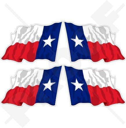 TEXAS Teksaslı Sallayarak Devlet Bayrağı ABD Amerika 2 (50mm) Vinil Tampon-Kask Çıkartmalar, Çıkartmalar x4