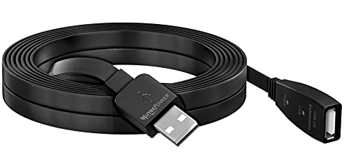 MutecPower 33ft (10 m) Ultra Düz USB 2.0 Erkek uzatma yonga seti ile Dişi Kablo-USB Aktif Uzatma Kablosu Tekrarlayıcı