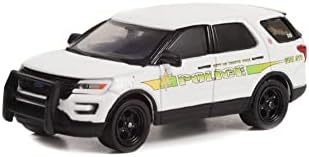 Model Arabalar 2017 Ford Polis Önleme programı, beyaz-yeşil ışık 43000C - 1/64 Ölçekli Pres Döküm Araba