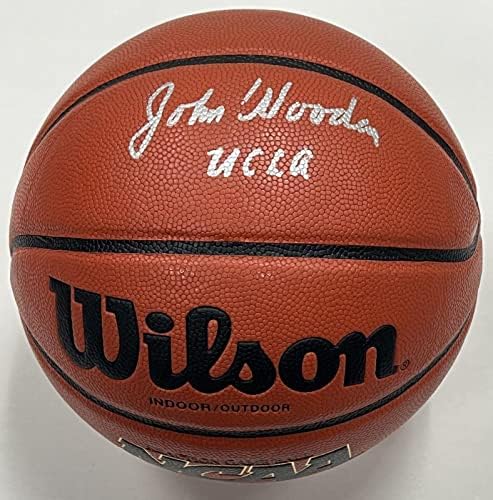John Wooden İmzalı UCLA Bruins Basketbol PSA / DNA COA İmza Topu Purdue 4612-İmzalı Kolej Basketbolları
