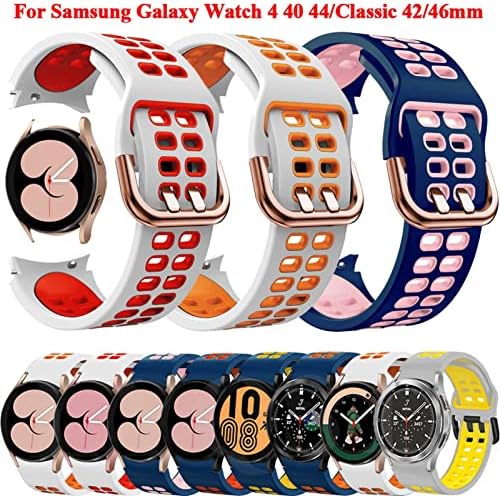FACDEM 20mm Resmi Silikon Kayış Samsung Galaxy Watch4 Klasik 46 42mm / 44 40mm Smartwatch Sırt spor bilezik saat kayışı