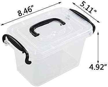 Bringer 6'lı Paket 1.5 L Mini şeffaf plastik saklama kabı, Kapaklı Şeffaf Saklama Kutusu