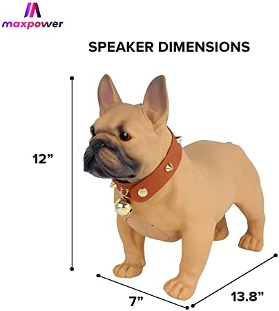 Maksimum Güç Bulldog Tarzı Hoparlör-MD568 Bluetooth Hoparlör Sistemi-Şarj Edilebilir Pil ile Bulldog Hoparlör - Kahverengi
