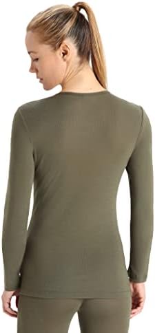 Buzkıran Merinos kadın 175 Günlük Soğuk Hava Baz Katman Termal Uzun Kollu Crewneck T-Shirt