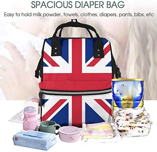 Bebek bezi Değiştirme Sırt Çantaları Anne İçin Birleşik Krallık-İngiltere Bayrağı Seyahat Bookbag bebek bezi çantaları