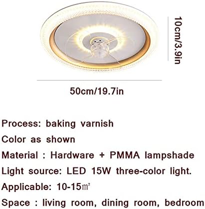 CCTUNG yuvarlak İskandinav Fan tavan ışık, modern yemek odası yuvarlak 3 renk dim 6 hızları rüzgar, sessiz Fan tavan