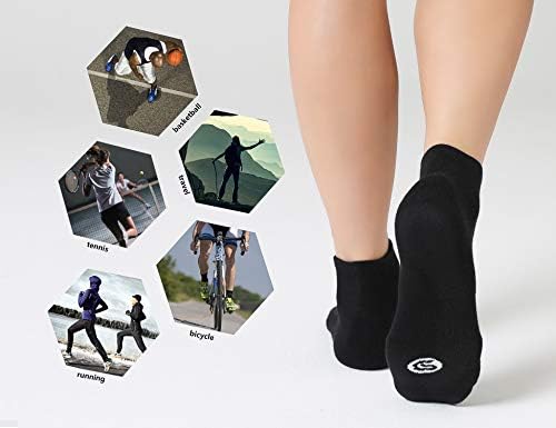 CelerSport Yastıklı 6'lı Erkek Ayak Bileği Çorapları, Spor Atletik Koşu Çorapları