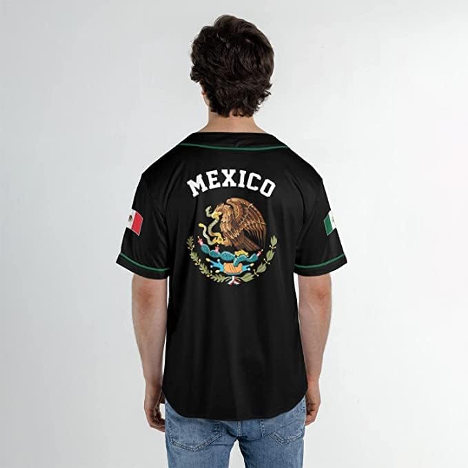 Kartal Meksika Beyzbol Forması, Jersey De Meksika Bayrağı Beyzbol Forması Erkekler için, Kadınlar S_5XL