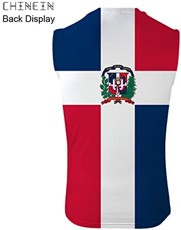 CHINEIN Erkek Temel Katı Tank Top Jersey Casual Gömlek Erkek Dominik Cumhuriyeti Bayrağı
