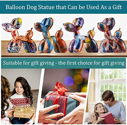 Modern Renkli Sanat Balon Köpek Heykeli, Mini Stand up Göz Kamaştırıcı Balon Köpek Heykeli, Renkli Balon Köpek Hayvan