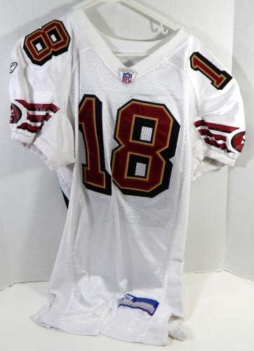 2004 San Francisco 49ers Adam Herzing 18 Oyun Kullanılmış Beyaz Forma 42 DP28519-İmzasız NFL Oyun Kullanılmış Formalar