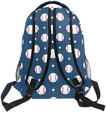Oarencol Beyzbol Yıldızı Mavi Şerit Sırt Çantaları Spor Softbol Okul Seyahat Kitap Koleji omuzdan askili çanta Kadın