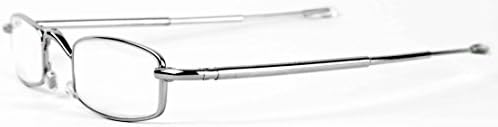 Eşleşen Metalik Sert Kılıflı Katlanır Titanyum Alaşımlı Okuma Gözlüğü (2.0 X Mukavemet)
