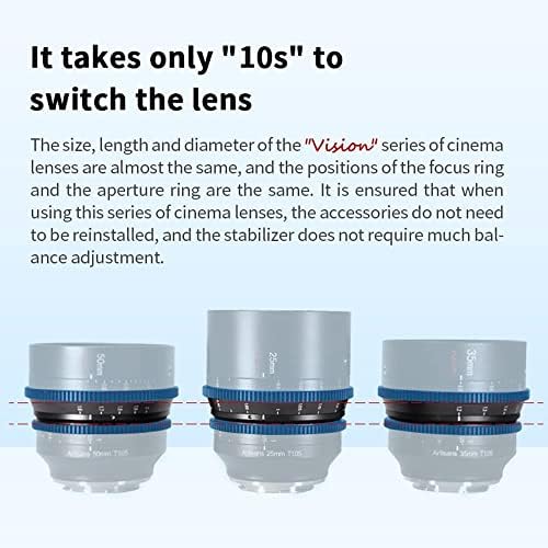 7 zanaatkarlar APS-C 25mm 35mm 50mm T1. 05 Görüş Serisi Sinema Lensler Manuel Odaklama Büyük Diyafram Sinematik Lens