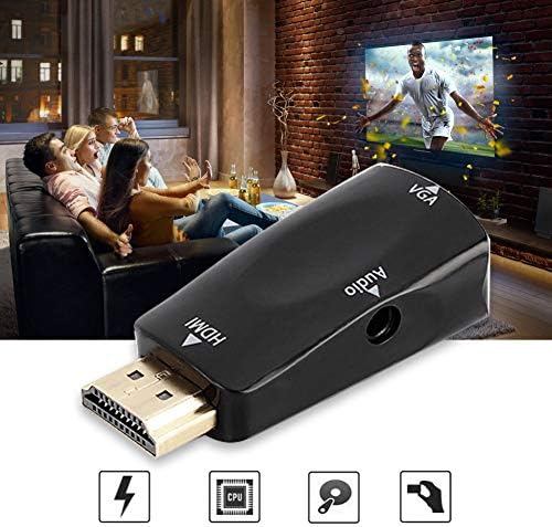 HD 1080P HDMI Dişi VGA Dişi Dönüştürücü Adaptör 3.5 mm Ses Çıkış Kablosu ile PC / Dizüstü / DVD / Masaüstü / Düz Panel