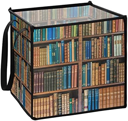 KEEPREAL Kitaplık Ekose Küp saklama kutusu Kolları ile, Büyük Katlanabilir Organizatör Depolama Sepeti Ev Dekoratif