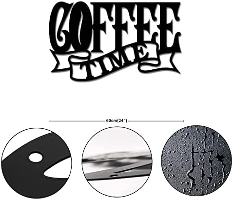 Metal İşareti Kahve Zamanı Cafe Kahve Barı İşareti Rustik Büyük Demir Metal Duvar Resmi Kesme İşareti Kapalı Açık