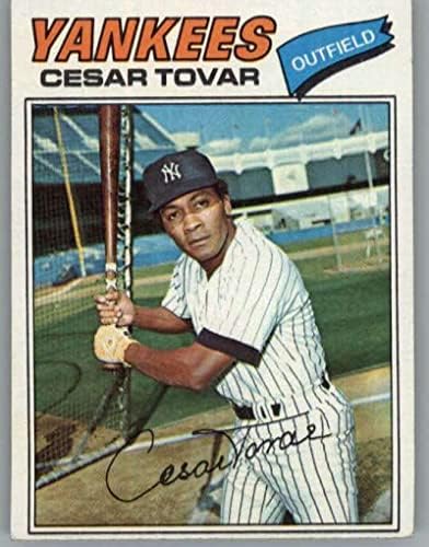 1977 Topps (EXMT) 408 Cesar Tovar New York Yankees MLB Beyzbol Ticaret Kartı