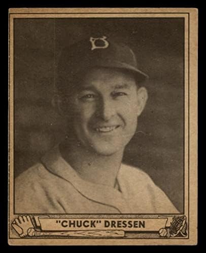 1940 Top Oyna 72 Chuck Dressen Brooklyn Dodgers (Beyzbol Kartı) VG Dodgers