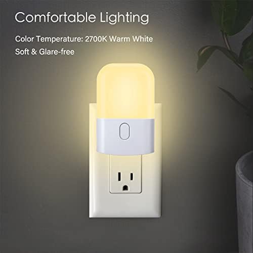 ıKefe 4 ADET LED duvar Plug-in gece lambası lamba ile otomatik ışık sensörü, yumuşak sıcak beyaz/elektrik prizi fiş