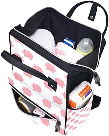 Küçük Pembe Domuz Desen Karikatür bebek bezi çantası Sırt Çantası Bebek Bezi Değiştirme Çantaları Çok Fonksiyonlu