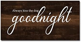 DONL9BAUER Her Zaman Öpücük Köpek Goodnight Ahşap Işareti Atasözü Yazı Ahşap Plak Güz Kabak Çiftlik Evi Asılı Duvar