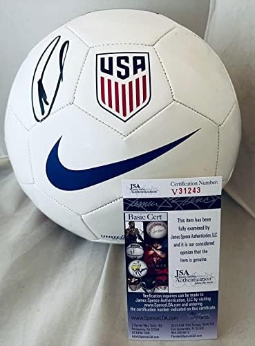 Christian Pulisic imzalı Beyaz Nike Team USA Futbol Topu imzalı 2 JSA İmzalı Futbol Topu