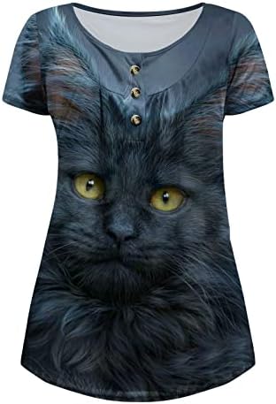 Kadın Bluz Yaz Sonbahar Kısa Kollu Giyim Moda Crewneck Pamuk Grafik Salonu Pilili Üst Tshirt Kadınlar için 11