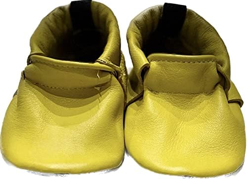 Komple Deri Bebek Ayakkabısı-Süet Taban (Beden-4,5 inç) Sarı