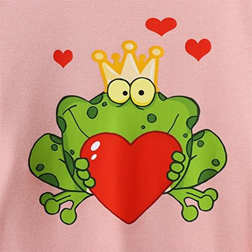 GLİGLİTTR Kadın sevgililer Günü Kazak Komik Leopar Kalp Aşk Grafik Kazak Crewneck Uzun Kollu Bluz Gömlek Tops