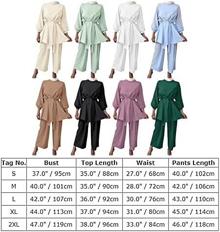 OBEEII Orta Doğu Arapça Kıyafetler Bayan Uzun Kollu Üst Geniş Bacak pantolon seti Dubai İslam Müslüman Kıyafetleri