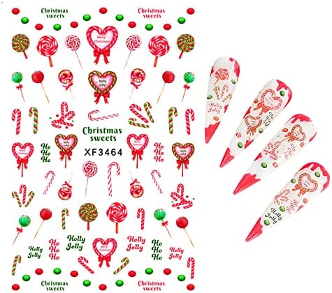 12 Yaprak Noel Nail Art Etiketler Çıkartmaları DIY Kendinden Yapışkanlı Tırnak Dekorasyon Aksesuarları Manikür İpuçları