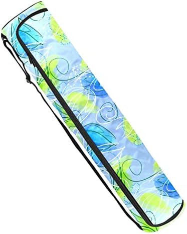 RATGDN Yoga Mat Çantası, Mavi Çiçekler egzersiz Yoga matı Taşıyıcı Tam Zip Yoga Mat Taşıma Çantası Ayarlanabilir Kayış