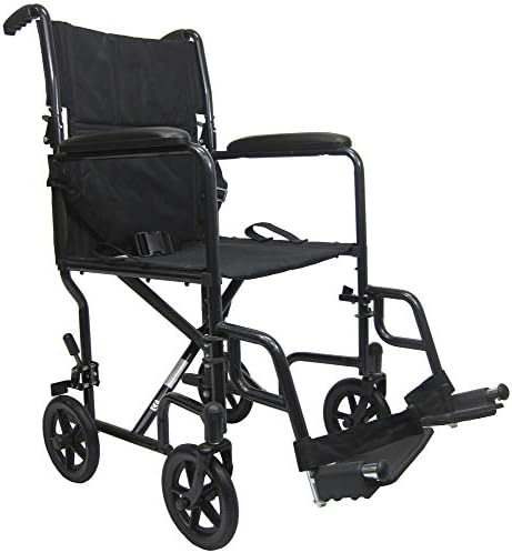 Karman K-LT-2019 19 Koltuk 19 lbs. Siyah Tam Boy Kolçaklı Ultra Hafif Taşıma Tekerlekli Sandalyesi