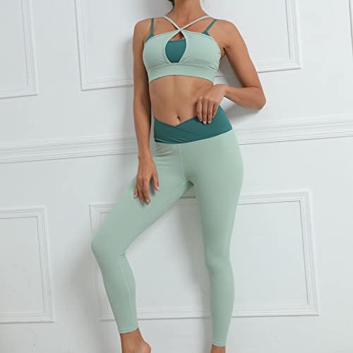 2 Takım Sutyen Pantolon Yoga İki Parçalı Nefes Spor Yoga Seti (Renk: Mavi, Boyut: Orta)