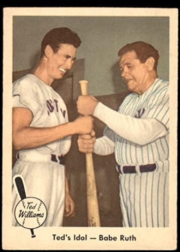 1959 Fleer 2 Ted'in İdolü Ted Williams / Babe Ruth Boston Red Sox (Beyzbol Kartı) ESKİ + Red Sox