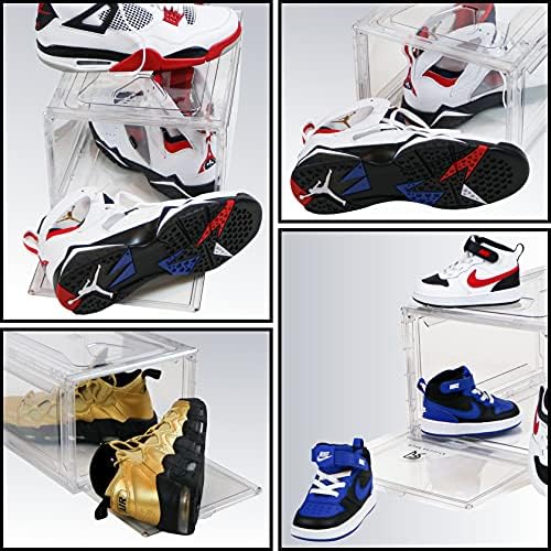 SAF RESULTZ Ayakkabı Kutuları Şeffaf Plastik İstiflenebilir Damla Ön Ayakkabı Depolama ayakkabı vitrini Sneaker Ayakkabı
