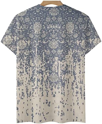 Kadın Tatil bol tişört Vintage Batik Ekip Boyun Üst Rahat Kısa Kollu Tee Gömlek Üst