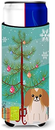 Caroline's Treasures BB4228MUK Merry Christmas Ağacı Pekingese Kırmızı Beyaz İnce kutular için Ultra Hugger, Can Soğutucu