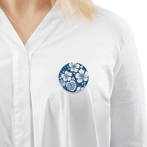Yuvarlak Rozet Aloha-Hawaiian-Çiçek-Desen 5 Set Dekoratif Düğme Broş yaka iğneler Şapka Takım Elbise Gömlek Sırt Çantaları